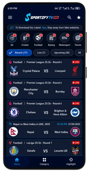 Sportzfy App Screenshot